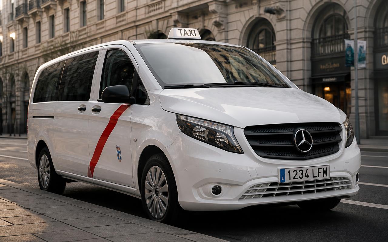Mercedes Vito taxi de Madrid con franja roja